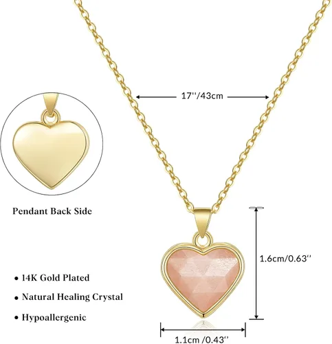 Vista 6 de KissYan Healing Crystal Necklace, 14K Gold Plated Natural Energy Stone Pendant Necklace Reiki Quartz Amethyst Citrine Gemstone Spiritual Jewelry