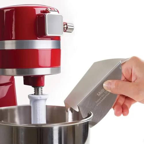 Vista 3 de New Metro Design PC-10 - Canal de vertido compatible con mezclador de pie KitchenAid con cuenco de acero inoxidable, color plateado