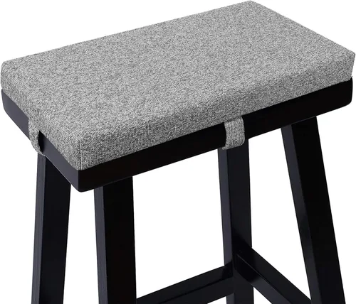 Vista 8 de Tromlycs Cojín rectangular para taburete de bar, funda de cojín rectangular con lazos para correa, 18 x 9.5 pulgadas, 1 unidad, color negro