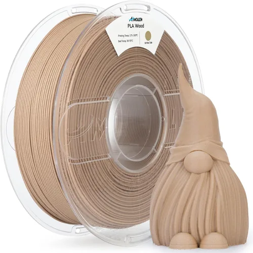 Vista 20 de AMOLEN - Filamento para impresora 3D de PLA de madera de bambú, filamento de PLA de 1.75mm con 15% de fibra de bambú real, 1kg/2.2lb con 15%