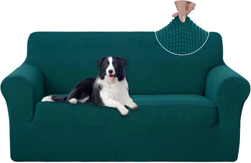 Vista 60 de U-NICE HOME Funda para sofá biplaza elástica, cubierta para sofá, funda para sillón, protector de muebles para sofá con 2 cojines, funda para sofá