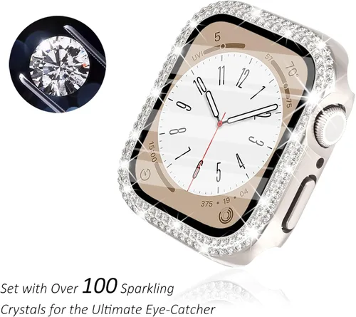 Vista 100 de Surace Bling - Carcasa con protector de pantalla para Apple Watch Series 3, 2, 1 de 1.496 pulgadas