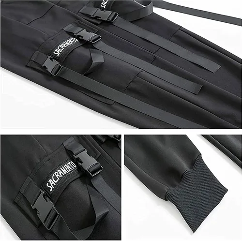 Vista 6 de XYXIONGMAO Pantalones deportivos para hombre Techwear Hip Hop Harem Pantalones Streetwear Tactical Track Pants