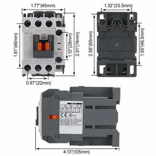 Vista 4 de UL del control magnético del motor de la bobina 9A AC-3 del contactor 24VDC