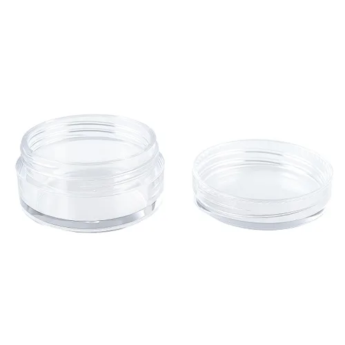 Vista 4 de ToolUSA conjunto de 12 piezas de frascos con tapas color blanco - 0.84 onzas líquidas: tj-18625, Transparente