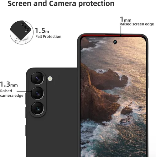 Vista 7 de Funda compatible con Galaxy S23 con protección de cámara mejorada, funda de silicona mate a prueba de golpes, delgada, cubierta completa, suave