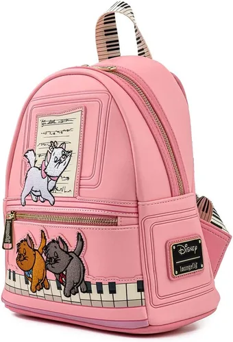 Vista 2 de Loungefly Disney Aristocats Piano Kitties - Bolso de hombro para mujer con doble correa