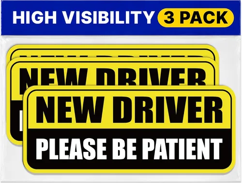 Vista 8 de GEEKBEAR Imán de coche New Driver – Colorido, reflectante, resistente a la intemperie – Rectangular 8.7 x 3.5 pulgadas (rosa/rosa, paquete de 3)