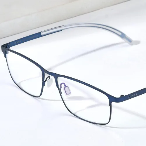 Vista 2 de FONEX Marco de gafas de titanio, marco cuadrado de lentes ópticos de miopía para hombre 8521