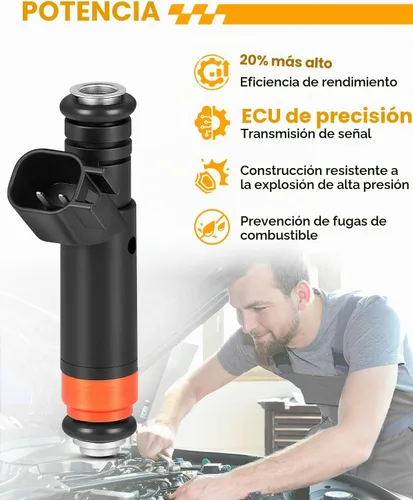 Vista 4 de FJ460 4.2L V6 Inyectores de combustible Compatibles con: Ford F150 1999-2003 F150 Heritage 2004, E150 2002-2003, E150 Eonoline/E150 Econoline Club