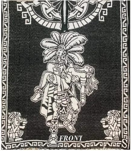 Vista 2 de Del Mex Auténtico Poncho Mexicano Cobija Gaban Manta - Blanco y Negro