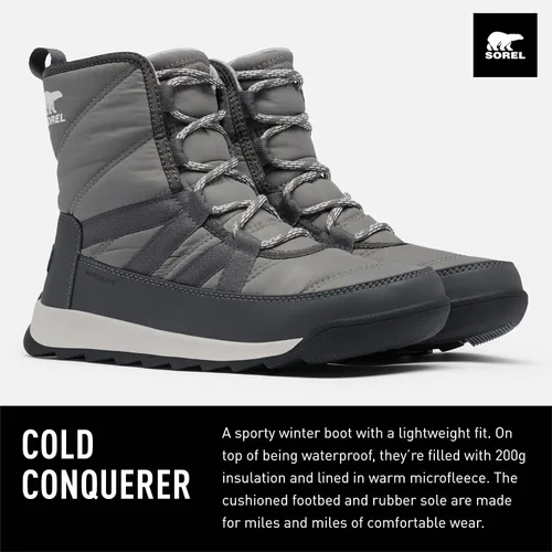 Vista 2 de SOREL Whitney Botas cortas con cordones para mujer, botas de invierno de nailon impermeables