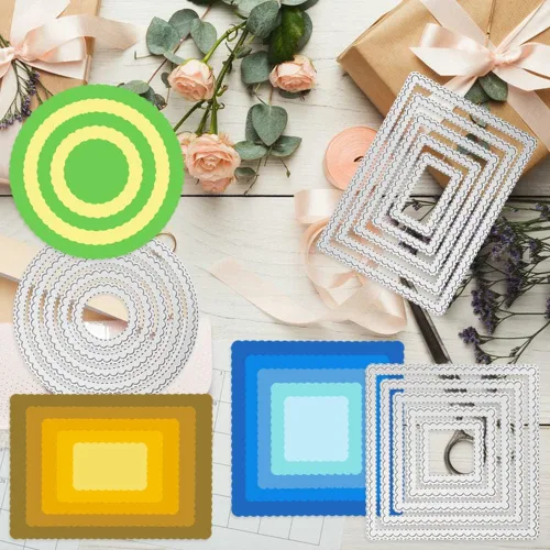 Vista 9 de AFUNTA 3 troqueles - Suministros para hacer tarjetas rectangulares y redondas para álbum de recortes