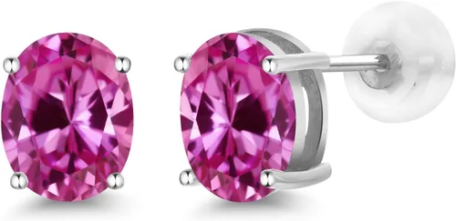Vista 316 de Gem Stone King Aretes de oro de 14 quilates con piedra natal ovalada de 0.315 x 0.236 in Aretes de oro para mujer