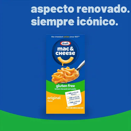Vista 4 de Cena Kraft sin gluten para macarrones y queso, sabor original, caja de 6 onzas Para cenas o cenas fáciles, sin conservantes, sabores o colorantes