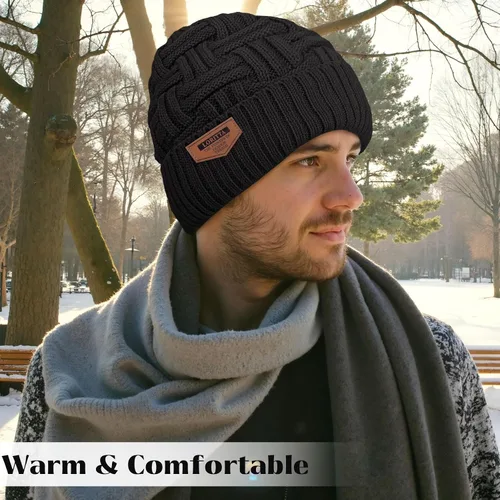 Vista 63 de Loritta Gorro de invierno cálido de punto grueso y holgado para hombre