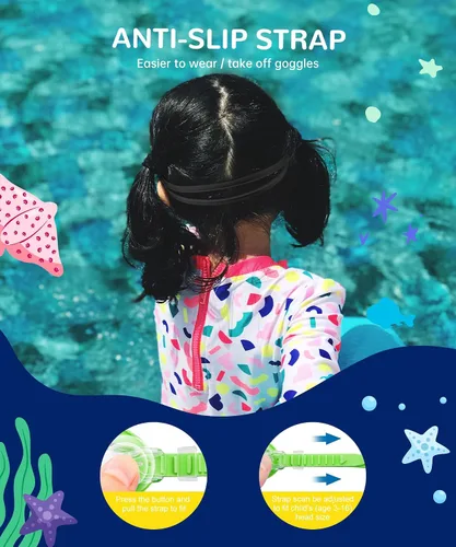 Vista 5 de NSSIW Gafas de natación para niños, gafas de natación para niños: gafas de piscina antivaho sin fugas, paquete de 2 unidades de 3 a 16 años