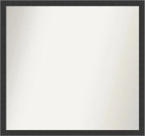 Vista 438 de Amanti Art Espejo de baño negro para sobre fregadero, 22 x 22 pulgadas, espejo de tocador cuadrado estrecho negro Avon, marco de madera casual