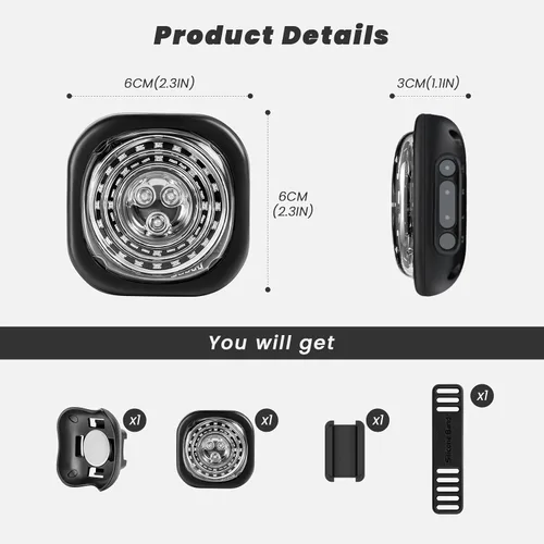 Vista 3 de Sistema de luces inteligentes para bicicleta: luz trasera, faro y señal de giro, luz de bicicleta delantera y trasera de sincronización