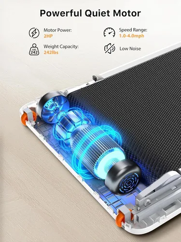 Vista 4 de WALKINGPAD Almohadilla plegable para oficina en casa, caminadora debajo del escritorio con control de velocidad adaptativo, diseño compacto