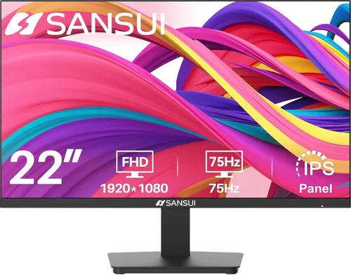 Vista 9 de SANSUI - Monitor de 22 Pulgadas 120Hz, Monitor de Computadora FHD con Relación de Contraste 4000:1 con Sincronización Adaptativa, HDR 100% sRGB