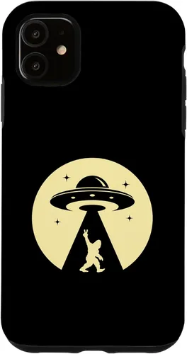 Vista 5 de iPhone 14 Alien big foot ufo nave espacial extraterrestre para hombres caso de regalo