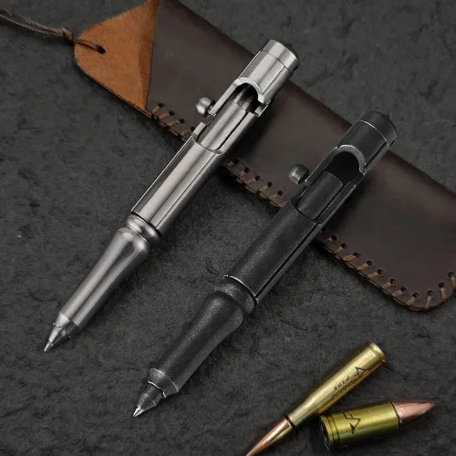 Vista 2 de Cool Hand Bolt Action lapicera táctica estilo cañón con clip y rompecristales, negro