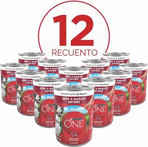 Vista 4 de Purina ONE Tender Cuts in Salsa de carne de res y cebada en salsa húmeda para perros (paquete de 12) latas de 13 onzas Tender Cuts in Gravy