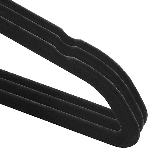 Vista 3 de Casafield 50 perchas de terciopelo para bebé, tamaño de 11 pulgadas para ropa de bebés y niños pequeños, color negro