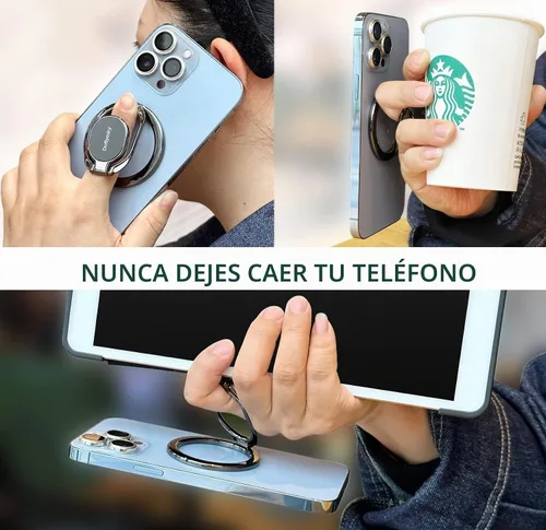 Vista 6 de Doflyesky Soporte magnético de anillo de teléfono para iPhone, soporte de agarre doble ajustable para teléfono de gimnasio y soporte extraíble