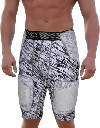 Vista 10 de Exxact Sports Gladiator - Faja de fútbol para adultos de 5 almohadillas para hombres con cadera, muslos, almohadillas para coxis, pantalones cortos