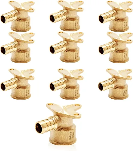 Vista 17 de PEX Fittings, 1/2" PEX x 1/2" hembra NPT Drop Ear Elbow Accesorios de engarce de latón PEX, para fontanería de tubería PEX, ASTM F1807