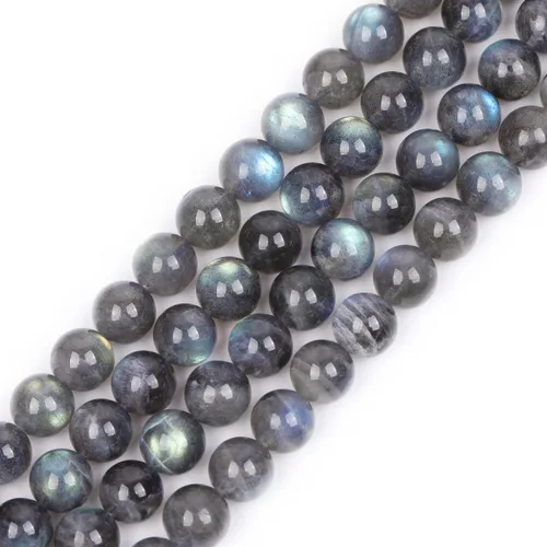 Vista 159 de GEM-Inside - 95 cuentas AA color morado oscuro de amatista de 15 pulgadas por hebra con agujero, piedras preciosas naturales y cuentas de cristal