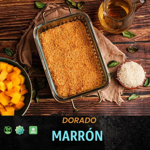 Vista 3 de Lushpantry Masa kataifi asada, (500 g-17.6 oz) picada para chocolate Dubai, Kunafa y Baklava, masa de fillo rallada Kataifi