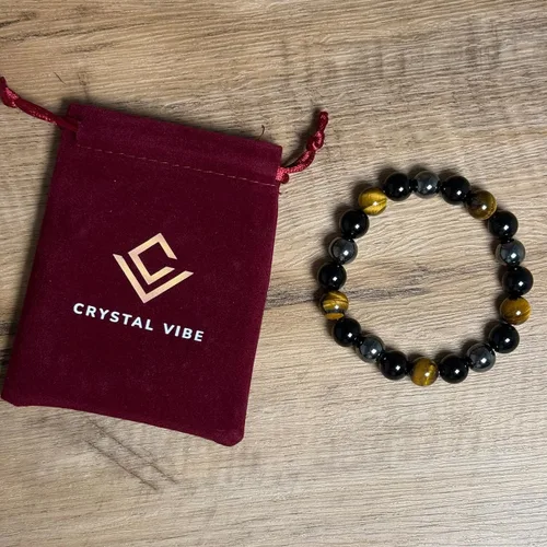 Vista 131 de Crystal Vibe Pulseras de cuentas de 0.315 in para mujeres y hombres, pulseras de cristal con piedras preciosas naturales, tamaño elástico ajustable
