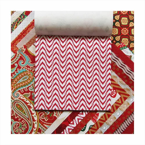 Vista 9 de Paperhues Papel de recortes hecho a mano rojo-blanco colección de Navidad, 12 x 12 pulgadas, 24 hojas