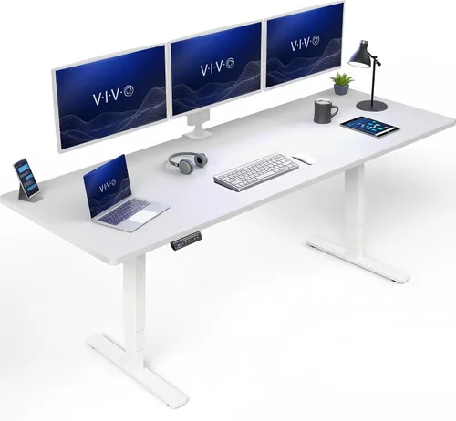 Vista 42 de VIVO - Escritorio eléctrico de pie de 71 x 30 pulgadas con marco de bambú real, ajuste de pantalla táctil, soporte de marco de 176 lb, serie 2E