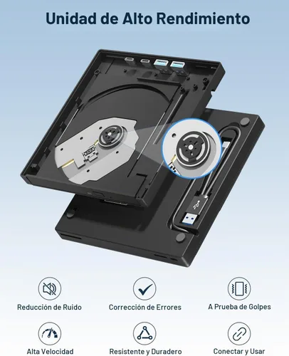 Vista 4 de 7-en-1 Unidad Blu Ray externa compatible 100G y disco 3D R/W para PC