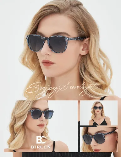 Vista 27 de Gafas de sol polarizadas para mujer con protección UV para mujer, a la moda, grandes sombras con marco de acetato BC2110