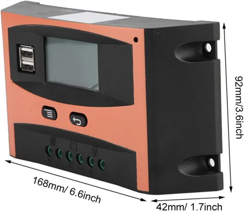 Vista 6 de Fydun Controlador MPPT simplificado Placa de circuito PCB Regulador de panel solar 12V/24V Pantalla LCD Controlador automático de batería Naranja