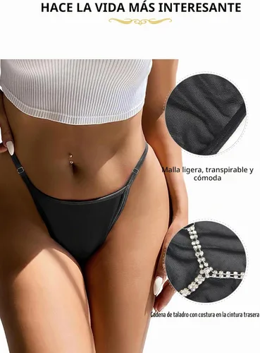 Vista 3 de ohyeah Tanga para mujer, tanga, tanga de talla grande, 1-3 piezas