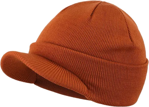 Vista 23 de Home Prefer - Gorro de invierno para hombre con visera, cálida y doble punto.