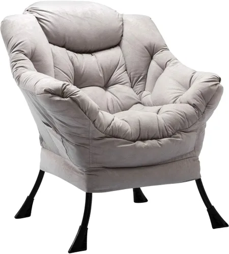 Vista 38 de HollyHOME Silla perezosa con otomana plegable, sillón cómodo y reposapiés plegable, sofá de ocio silla de lectura y reposapiés para sala de estar