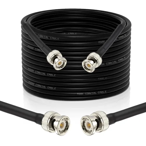 Vista 8 de Superbat Cable BNC a BNC de 6 pies, cable coaxial de extensión BNC RG8X de 50 ohmios Puente macho BNC resistente para radio bidireccional, antena