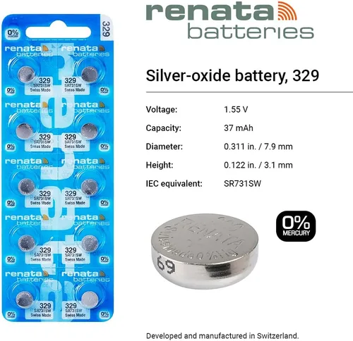 Vista 2 de 10 pilas de reloj Renata 329 (Sr731Sw)