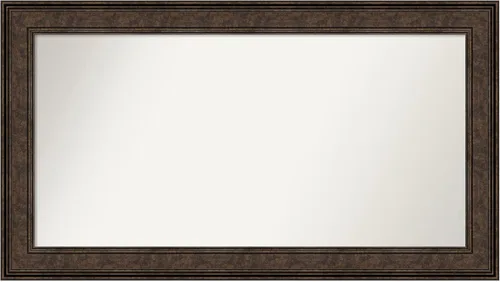 Vista 479 de Amanti Art Espejo de pared personalizado no biselado (25 x 25 pulgadas), marco de bronce acentuado, varios tamaños personalizados, espejo de baño