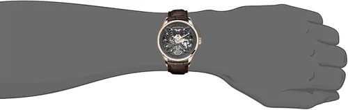 Vista 3 de AGELOCER Reloj analógico de lujo para hombre con diseño de esqueleto mecánico automático de acero inoxidable