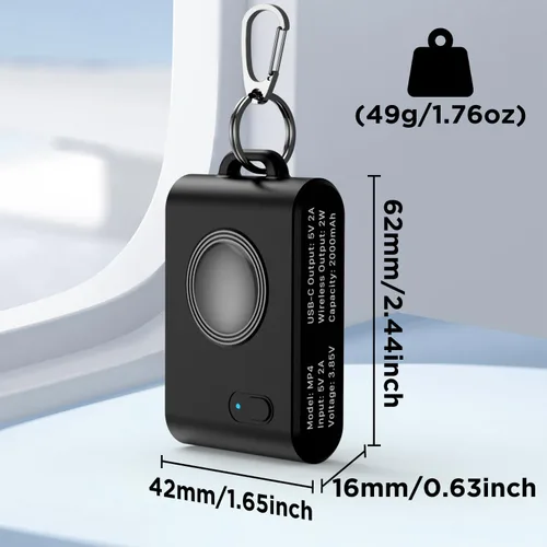 Vista 6 de Paquete de 2 llaveros portátiles inalámbricos magnéticos para iWatch, mini banco de energía de 2000 mAh, cargador de reloj inteligente de viaje