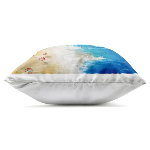 Vista 2 de Stupell Industries Liz Jardine - Almohada de playa tropical, diseño de escena de entrada, 18 x 18 pulgadas, multicolor