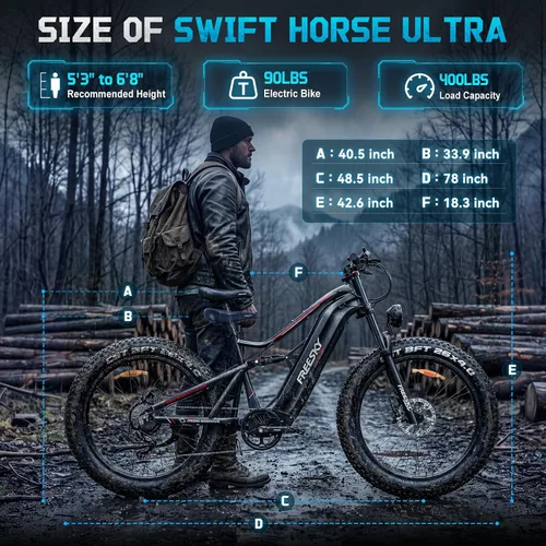 Vista 8 de FREESKY Bicicleta de montaña eléctrica, 20 MPH, 140 millas de largo alcance